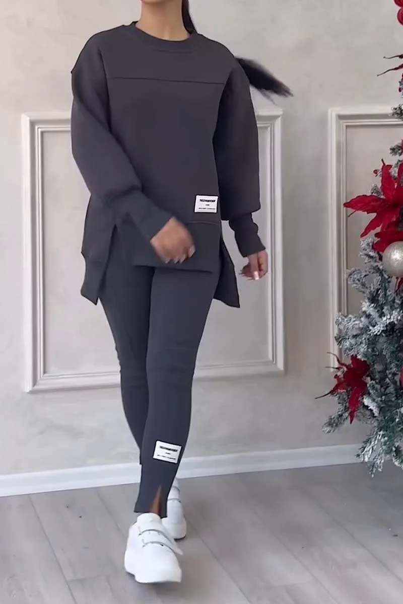 Jessica- Sweat-shirt et jambières - Fente Ourlet - Image 6
