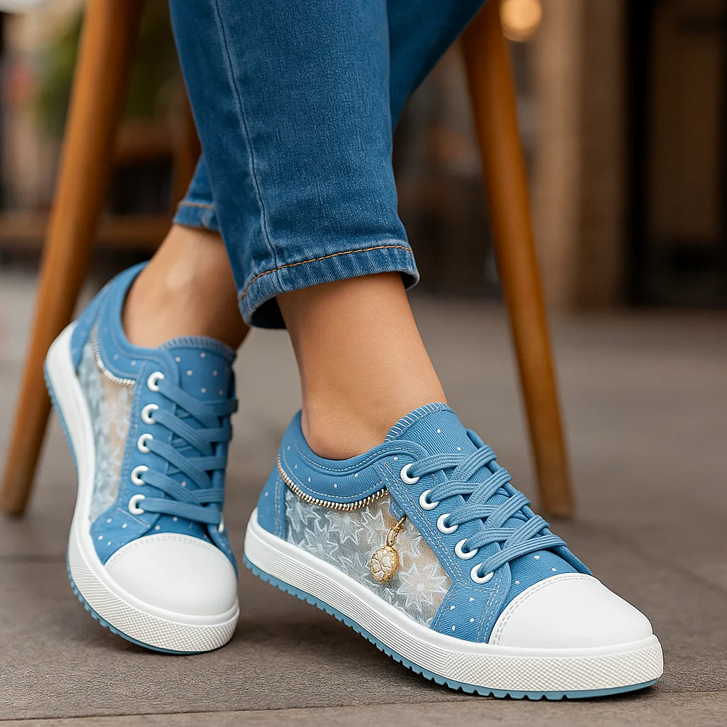 Lara -  Baskets confort femme à pois