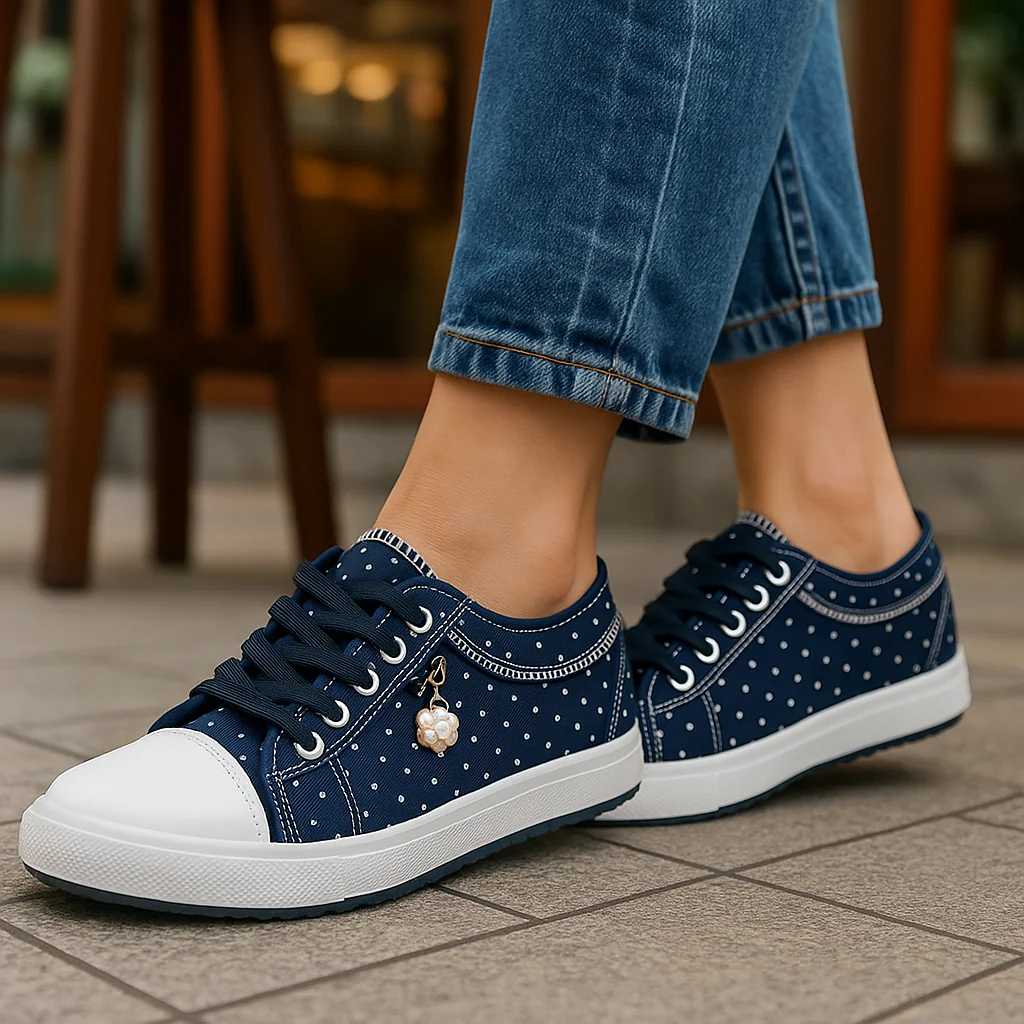 Lara -  Baskets confort femme à pois - Image 5