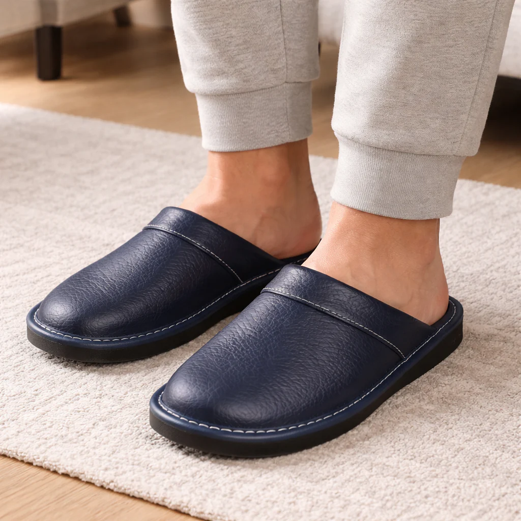 Pantoufles Cuir Homme | Enfiler Facile | Confort Intérieur