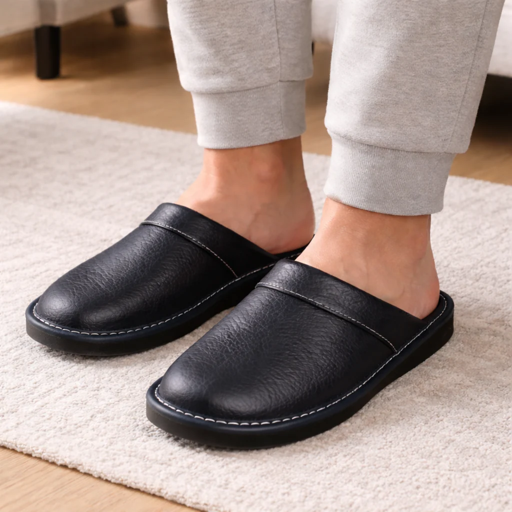 Pantoufles Cuir Homme | Enfiler Facile | Confort Intérieur - Image 2