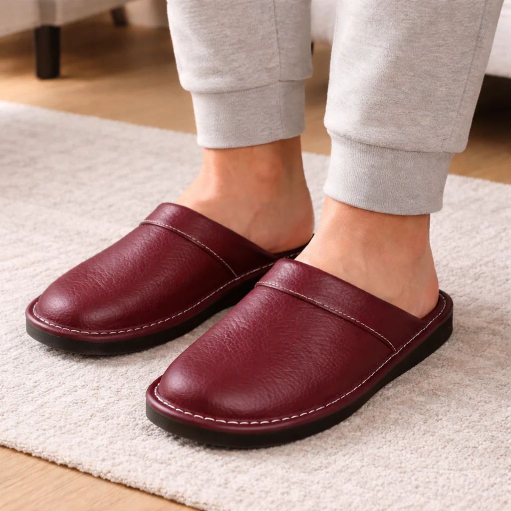 Pantoufles Cuir Homme | Enfiler Facile | Confort Intérieur - Image 3