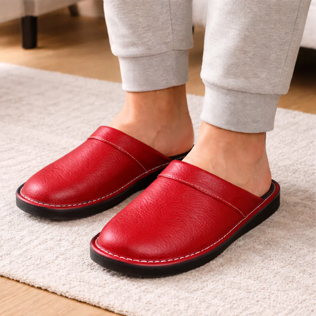 Pantoufles Cuir Homme | Enfiler Facile | Confort Intérieur - Image 4