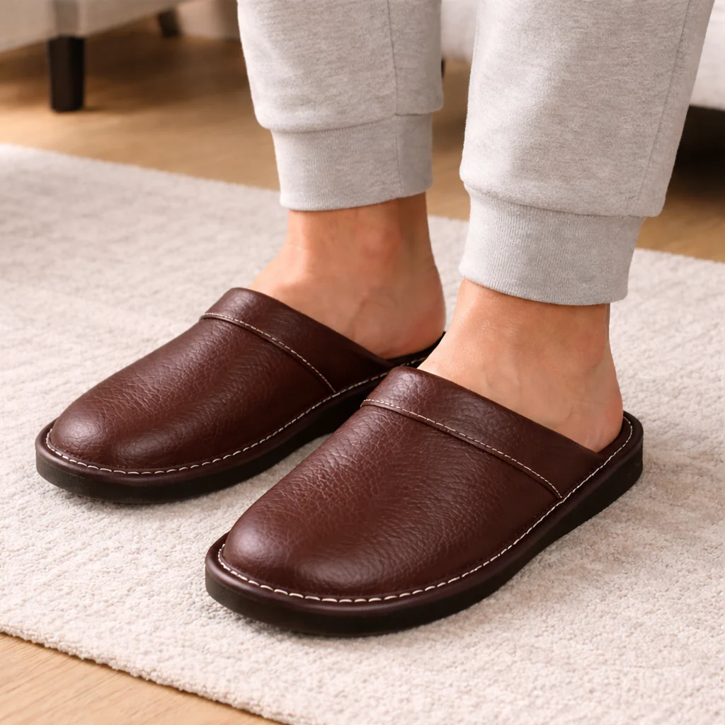 Pantoufles Cuir Homme | Enfiler Facile | Confort Intérieur - Image 6