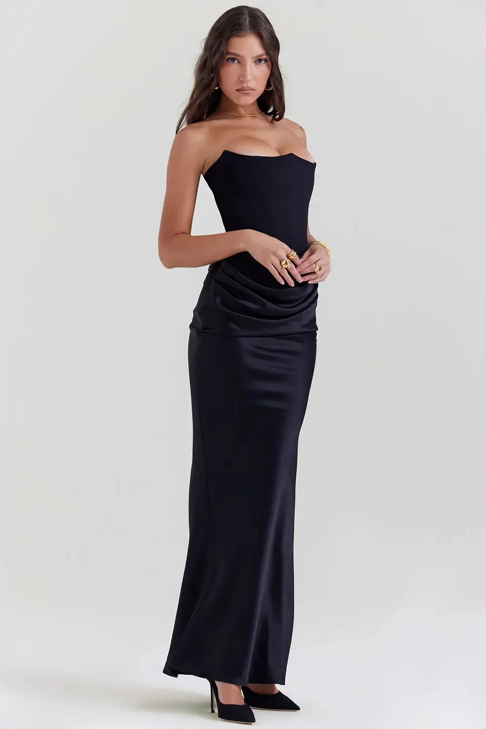 Moni - Robe de soirée maxi - Dentelle intemporelle - Sans bretelles - Image 8