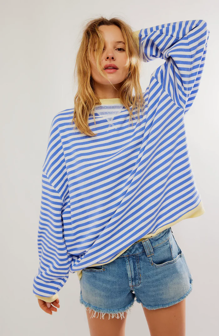 Oversized Rayé Sweat-shirt Femme