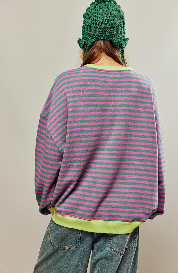 Oversized Rayé Sweat-shirt Femme - Image 8