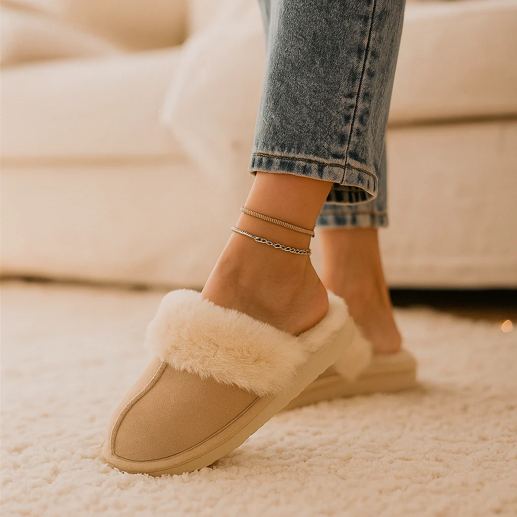 Pantoufles Fluffy Beige – Douceur et chaleur absolues - Image 3