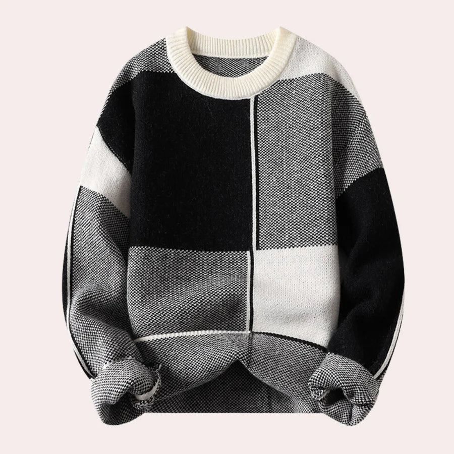 Pull chaud pour homme - Tricot doux - Coupe classique - Confortable