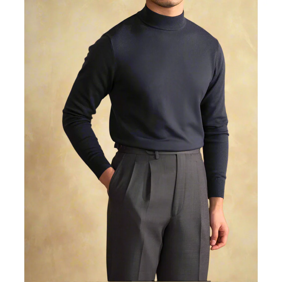 Pull col roulé homme - laine - classique élégant - Image 2