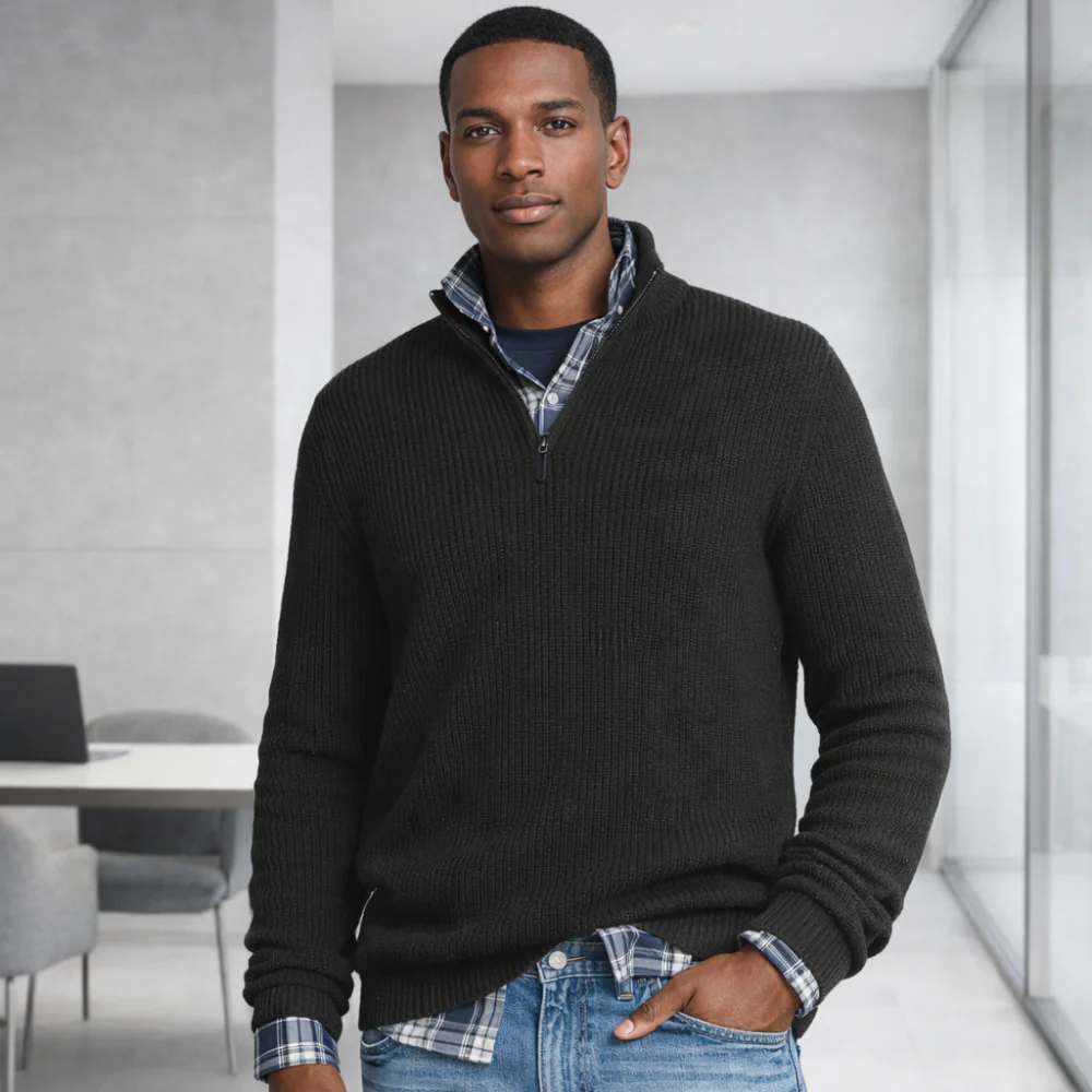 Pull en cachemire pour homme avec fermeture éclair | Style décontracté | Doux et élégant - Image 2