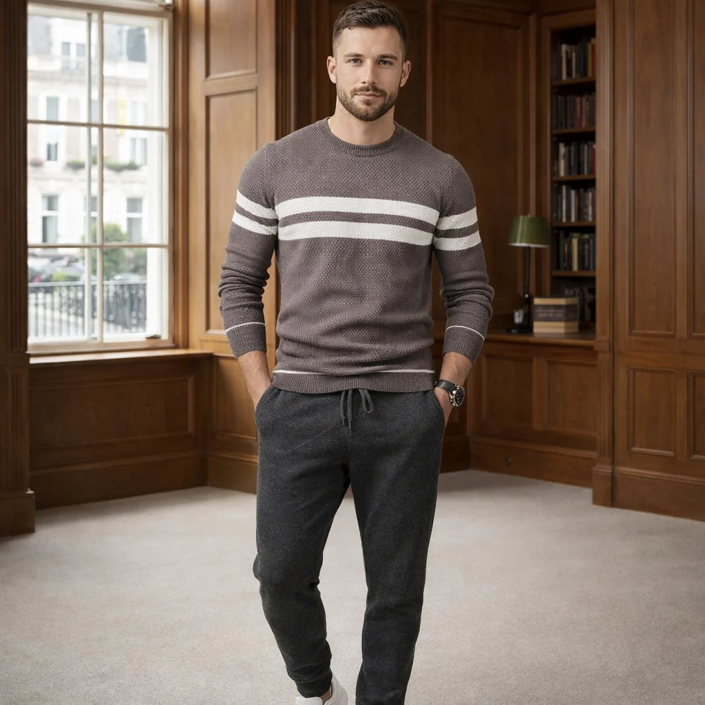 Pull en maille élégant pour homme | Style décontracté | Doux, confortable, polyvalent