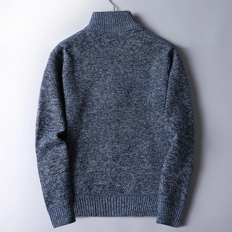 Pull homme - col montant - fermeture éclair - chaud - élégant - Image 4