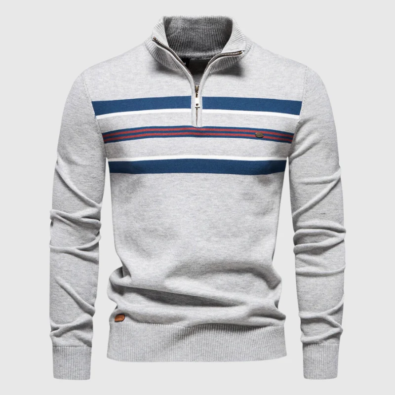 Pull homme moderne - fermeture éclair - col montant - Image 2