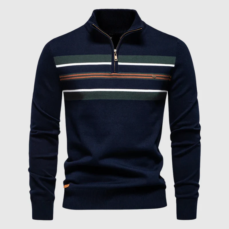 Pull homme moderne - fermeture éclair - col montant - Image 4
