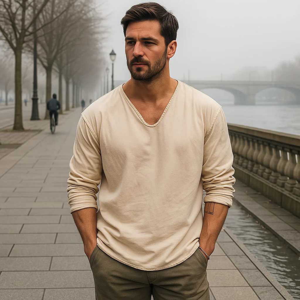 Pull homme - oversize - manches longues - décontracté