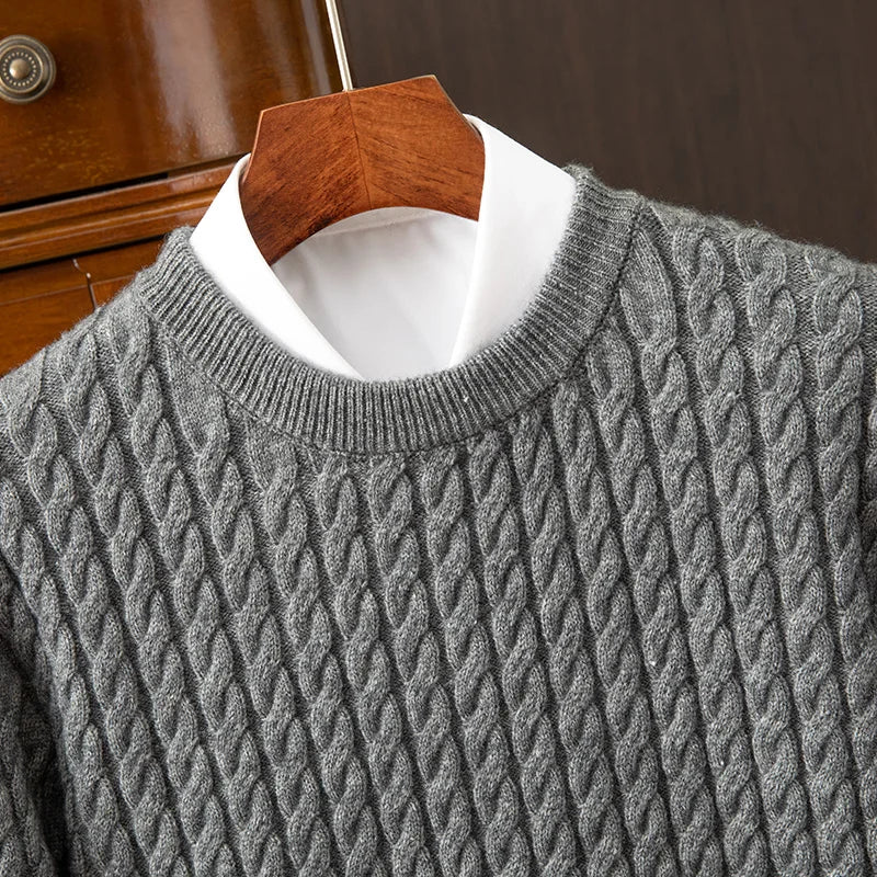 Pull homme torsades - mélange de laine - chaud - Image 5
