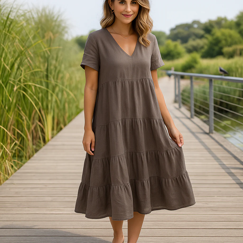 Rieke - Robe légère fluide - Décolleté en V - Coupe féminine
