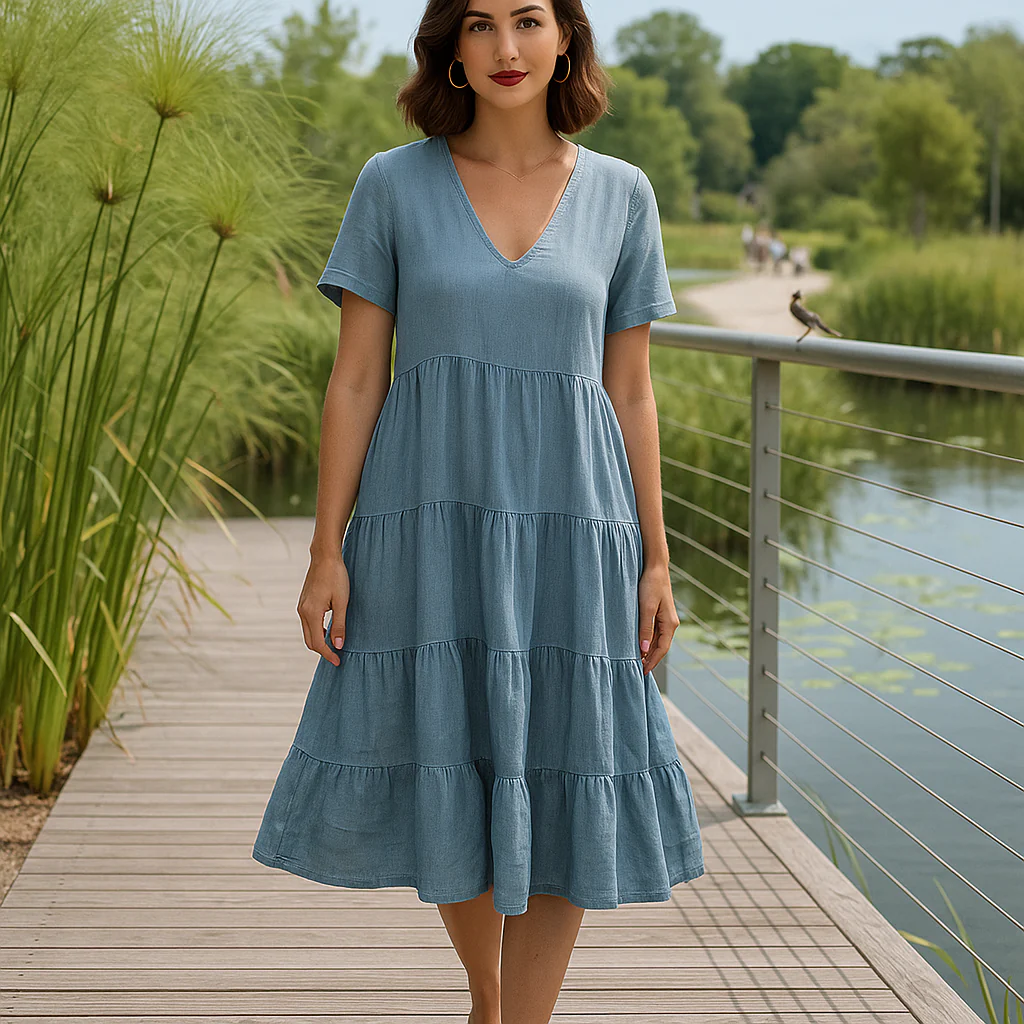Rieke - Robe légère fluide - Décolleté en V - Coupe féminine - Image 2