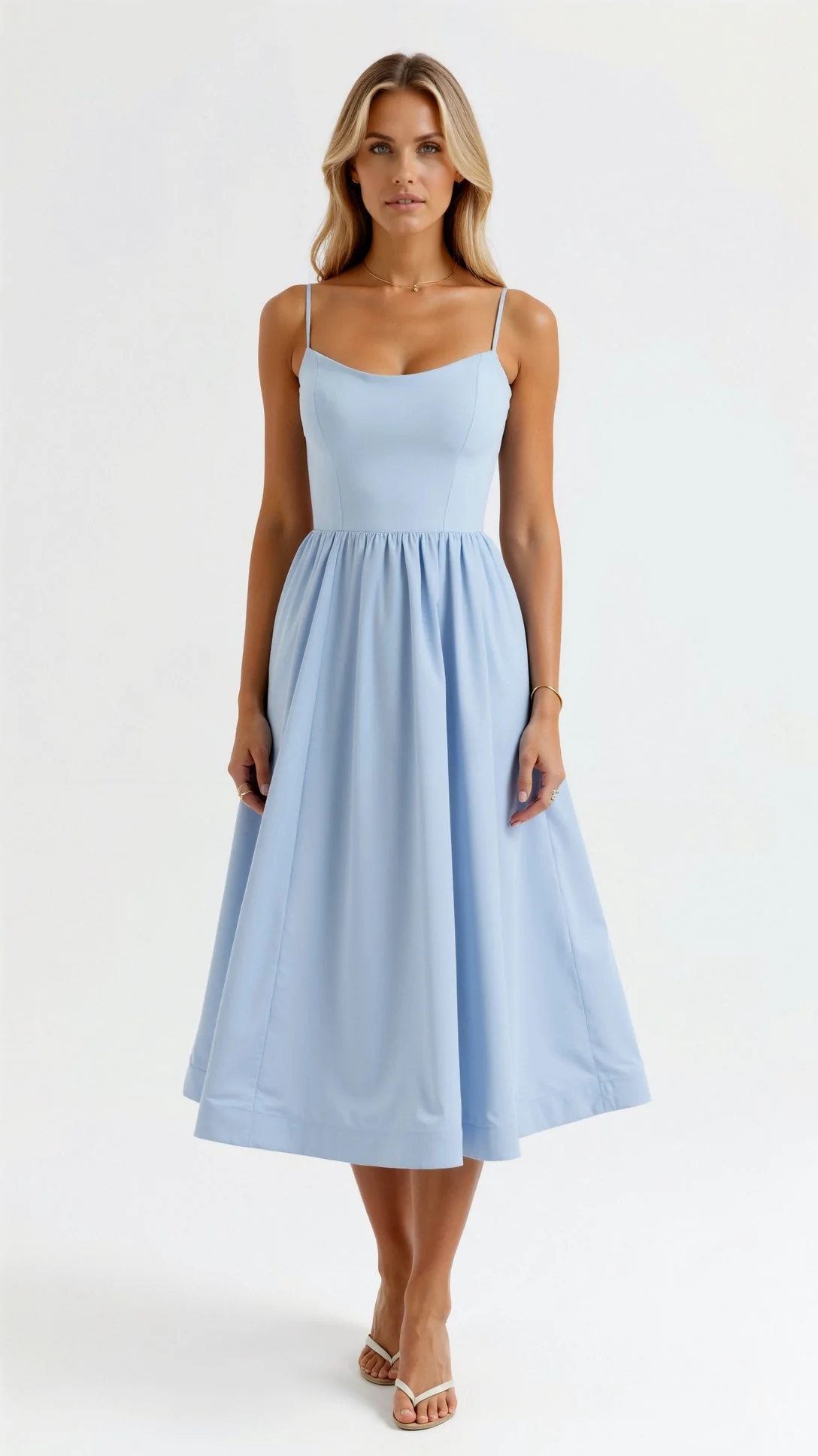 Robe de soirée à bretelles - Midi légère d'été - Femme - Image 4