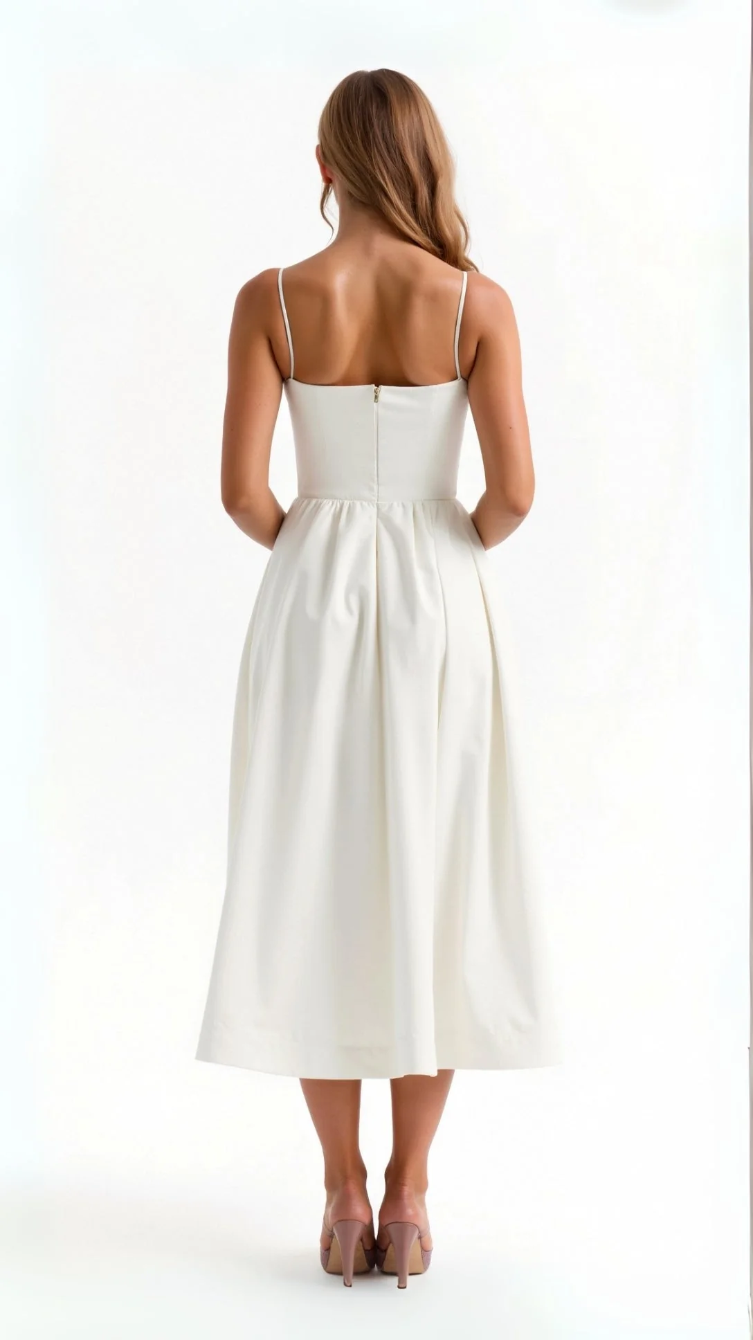 Robe de soirée à bretelles - Robe midi élégante - Femme chic - Image 2