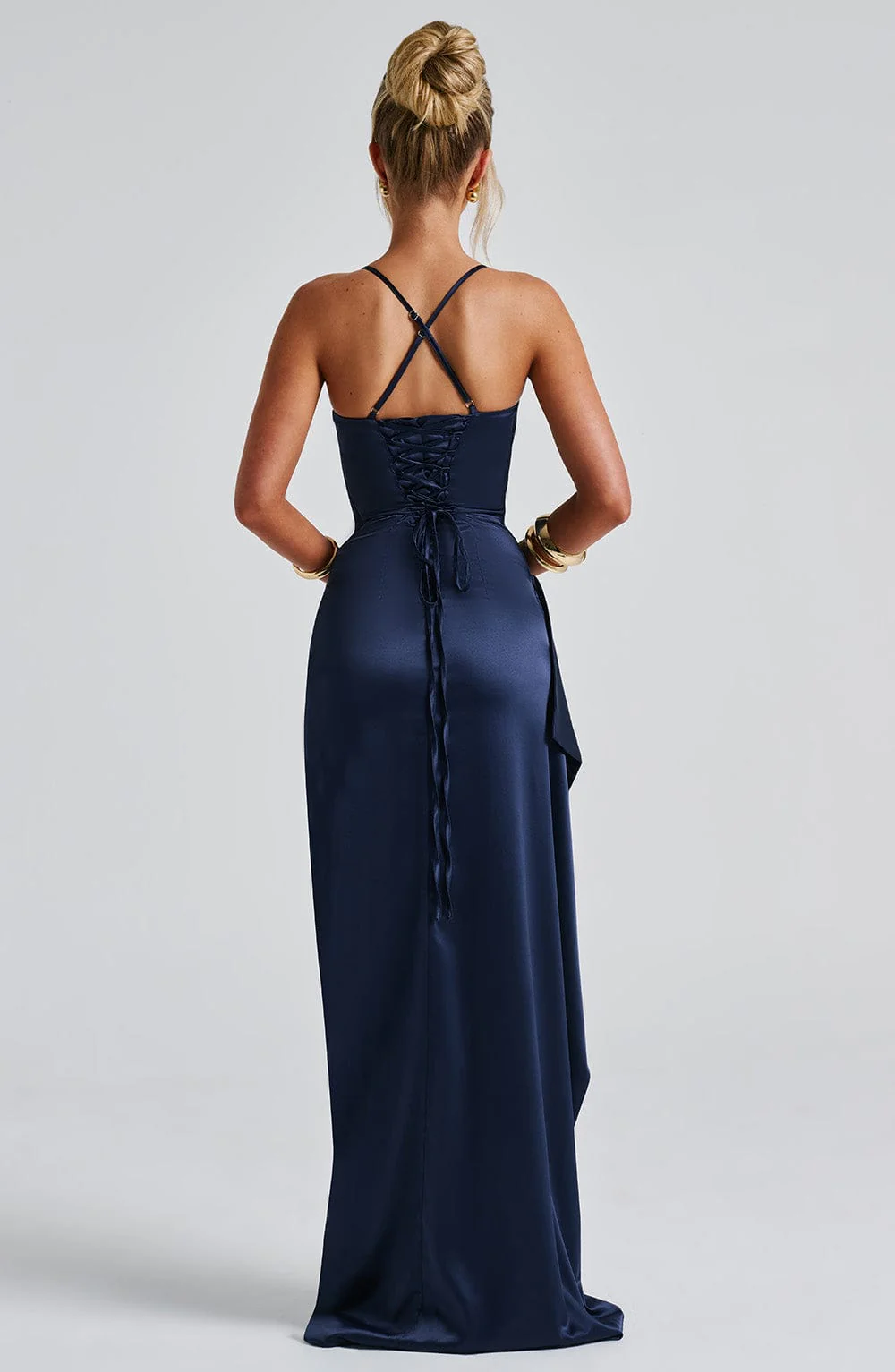 Robe de Soirée Bleu Nuit - Maxi Élégante - Longue - Image 4