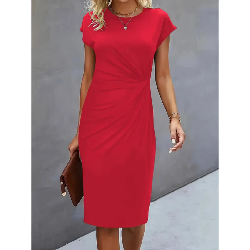 Robe de soirée cocktail élégante - manches courtes - femme - Image 3