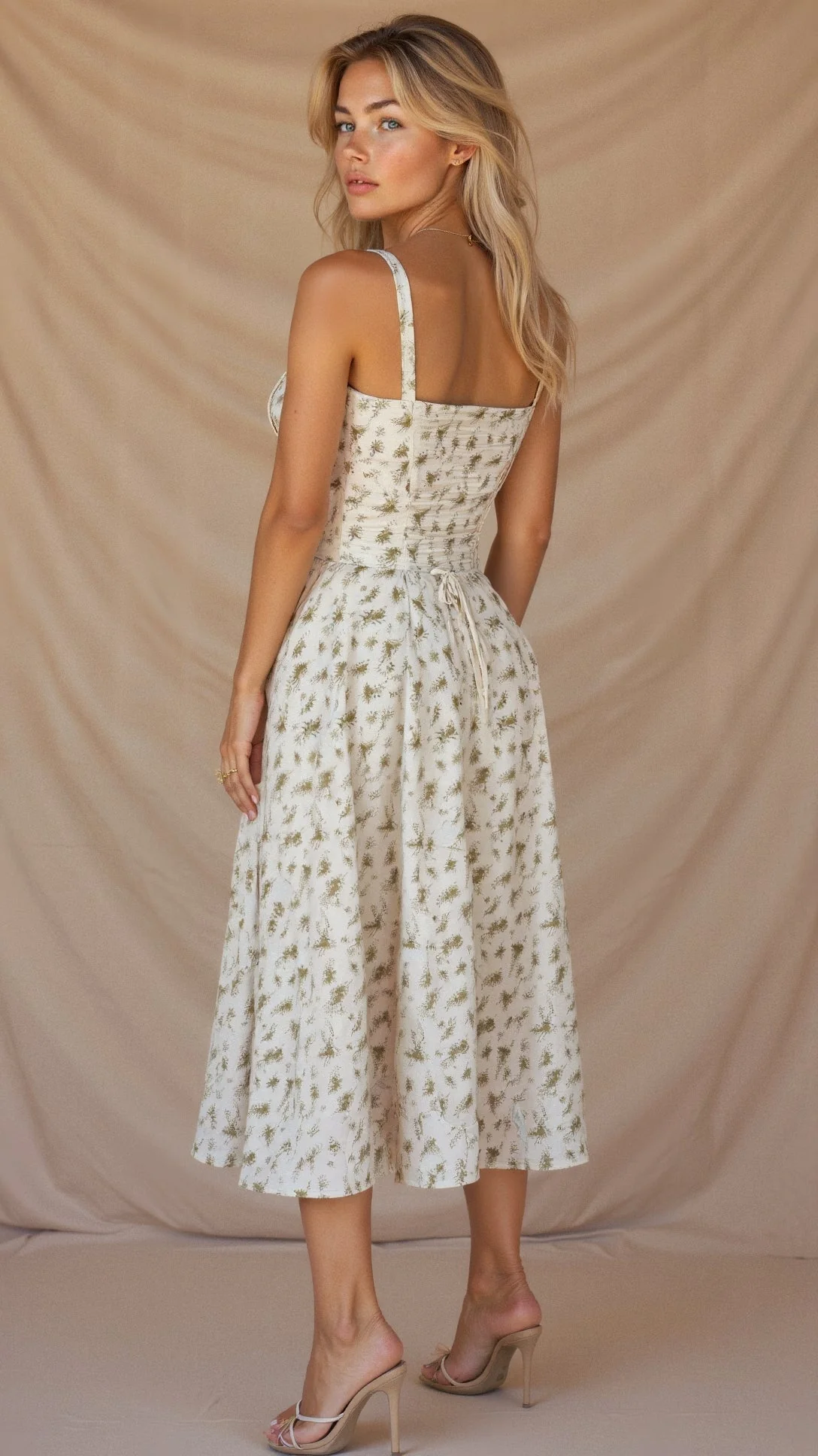 Robe de soirée femme - midi fleurie - légère élégante - Image 11