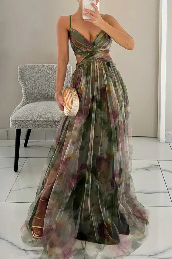 Robe de soirée maxi élégante - motif floral - Flora - Image 10
