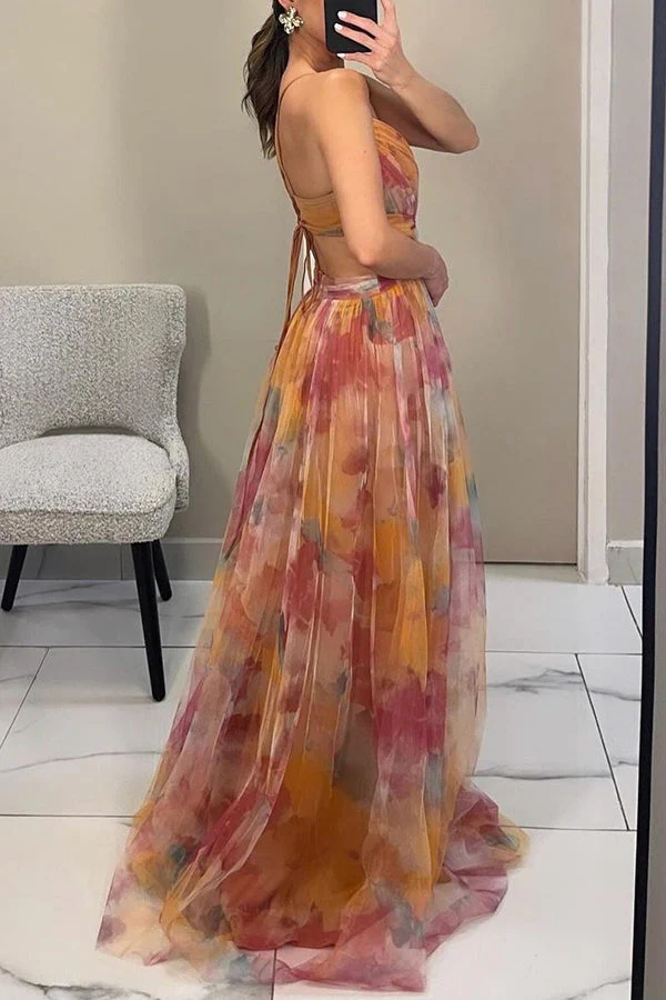 Robe de soirée maxi élégante - motif floral - Flora - Image 8