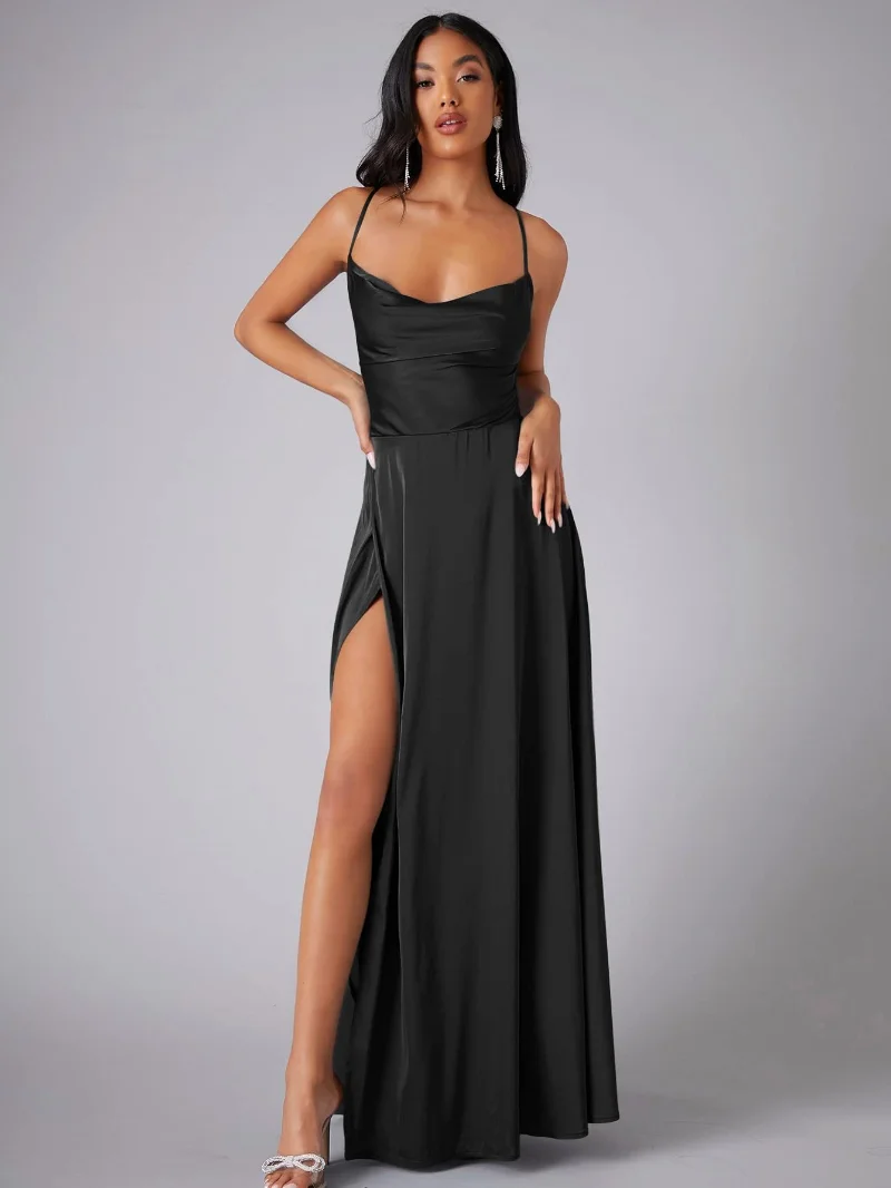 Robe de soirée maxi - fente haute - élégante - Image 8