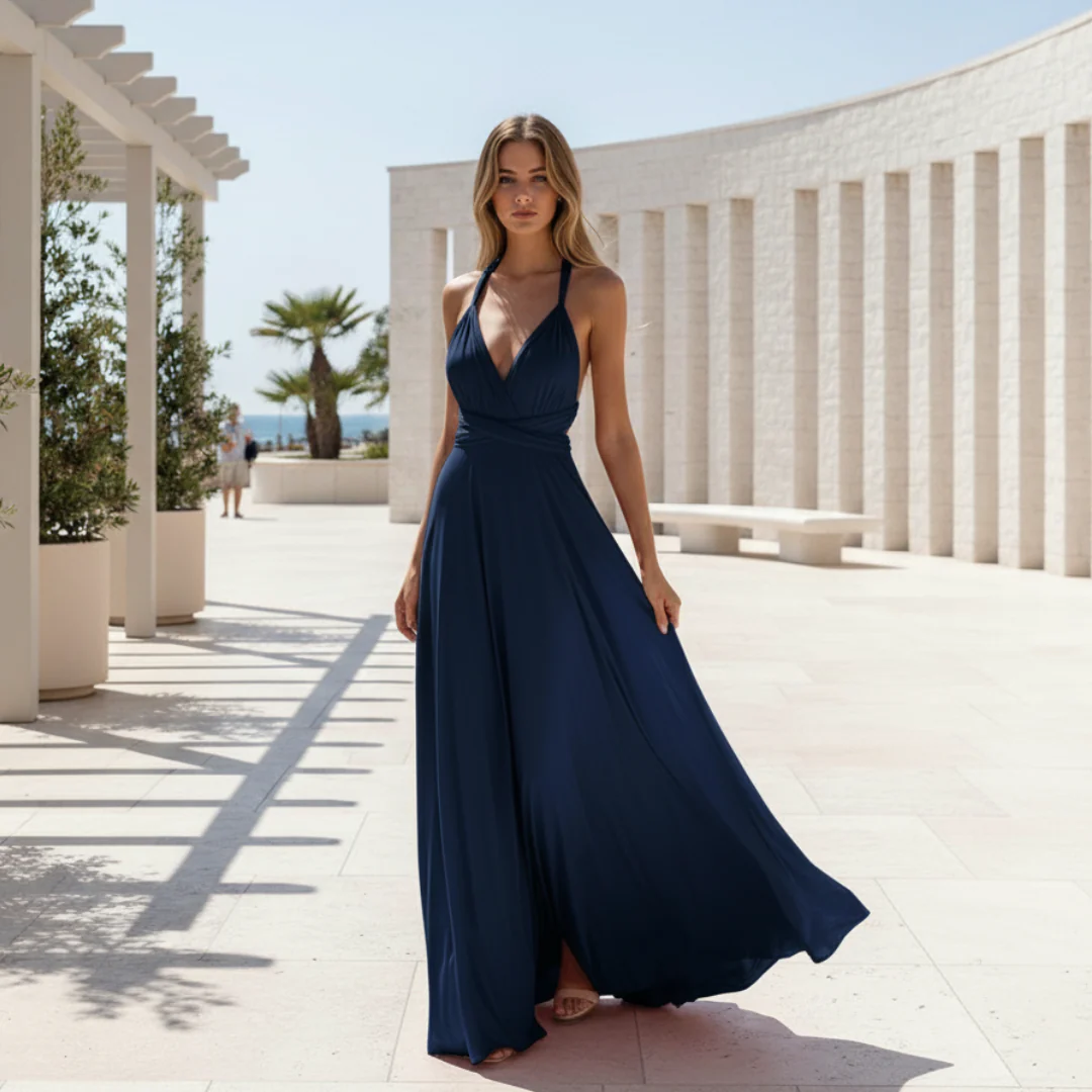 Robe de soirée maxi Marie - croisée - dos dénudé - Image 5