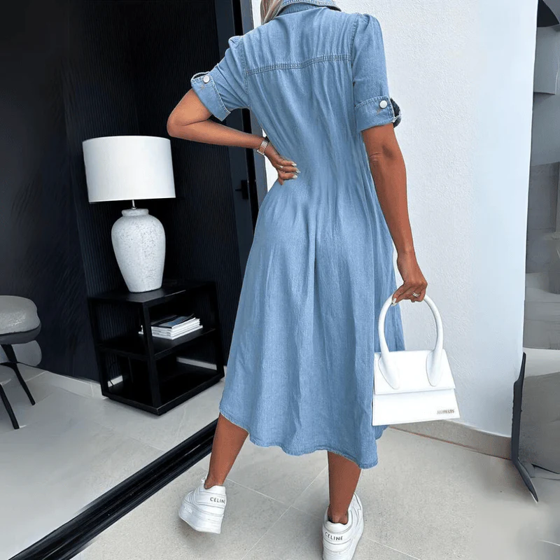 Robe Midi Rebekka - Denim - Femme - Image 2