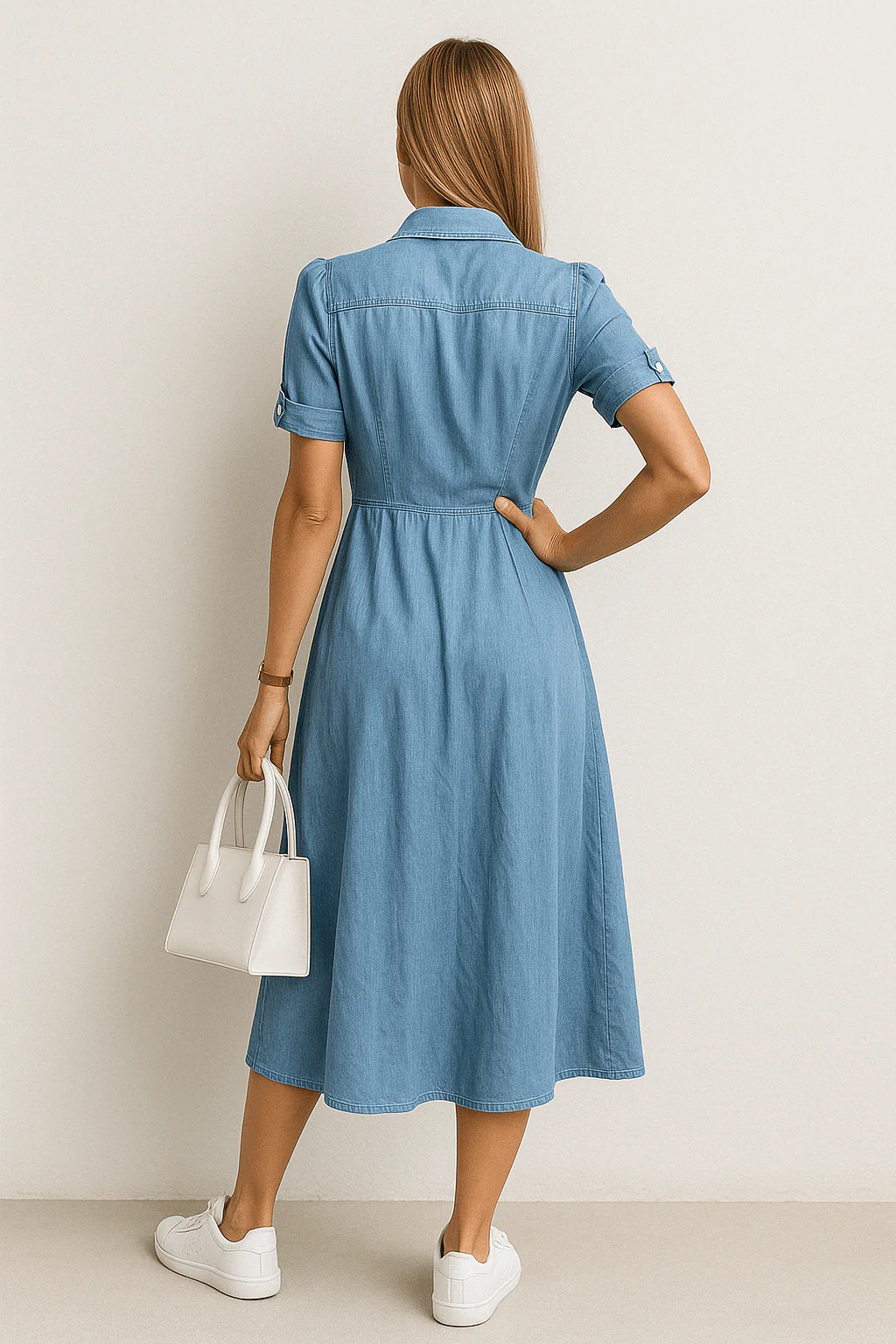 Robe Midi Rebekka - Denim - Femme - Image 7