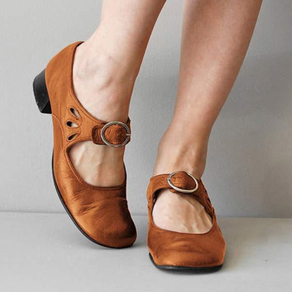Sandales à Talon Cuir - Boucle Orthopédique Chic