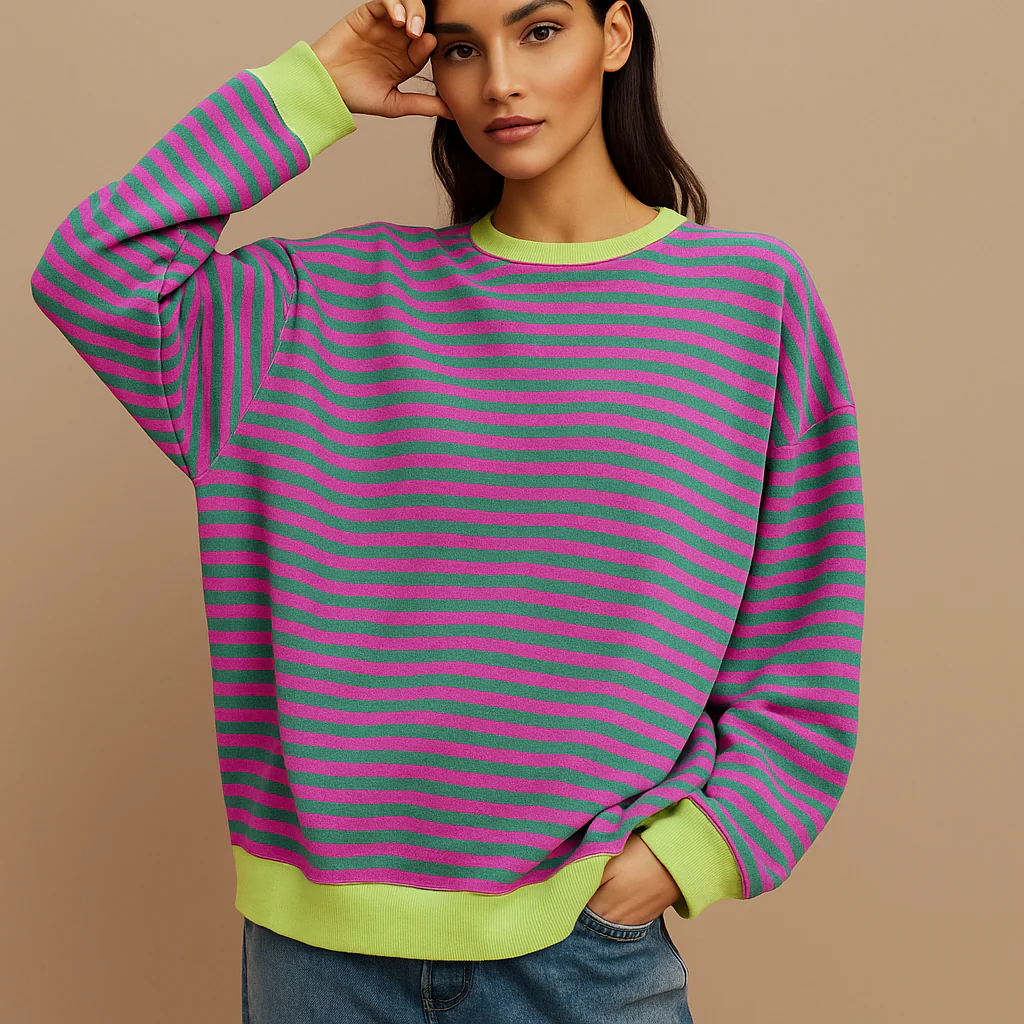 Sweat-shirt Rayé Oversize – Confort & Style Casual - Image 2