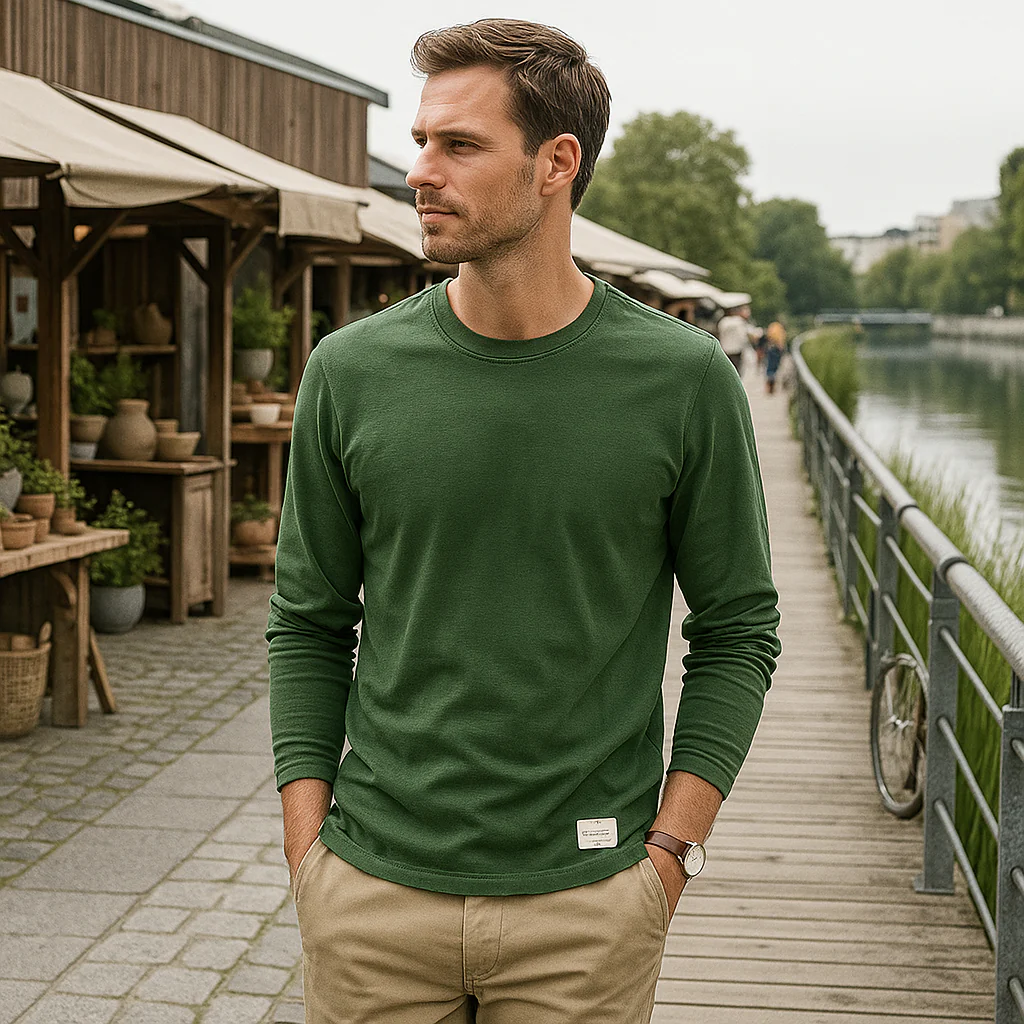 T-shirt manches longues Premium homme - coton - classique - Image 3