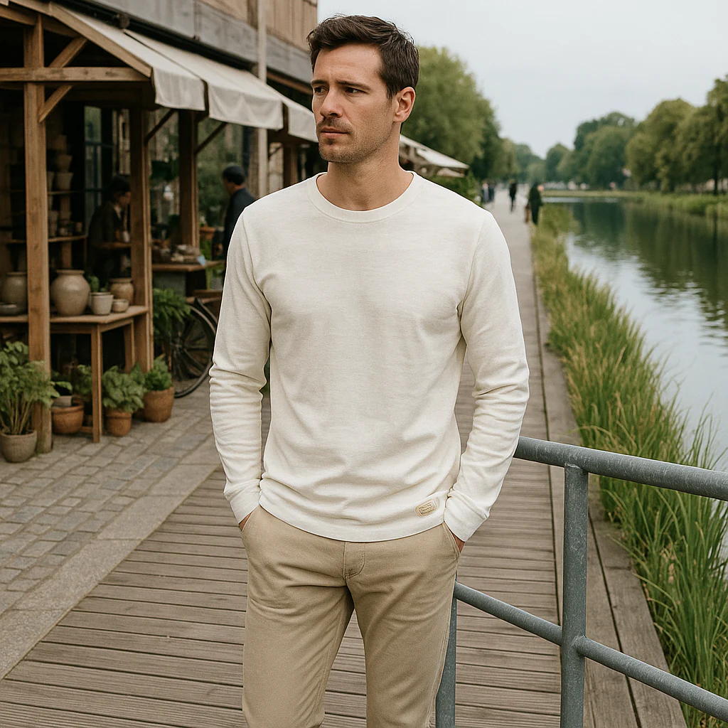 T-shirt manches longues Premium homme - coton - classique - Image 4