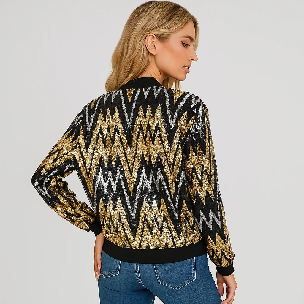 Thea Bomber Jacket - Paillettes - Style Unique - Confort - Image 4