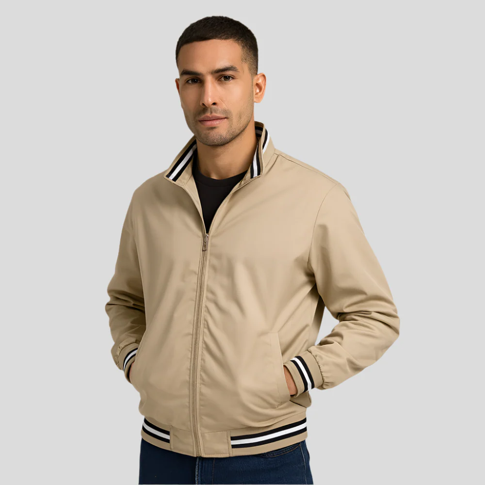 Veste bomber pour hommes - détails rayés - confort stylé - Image 7
