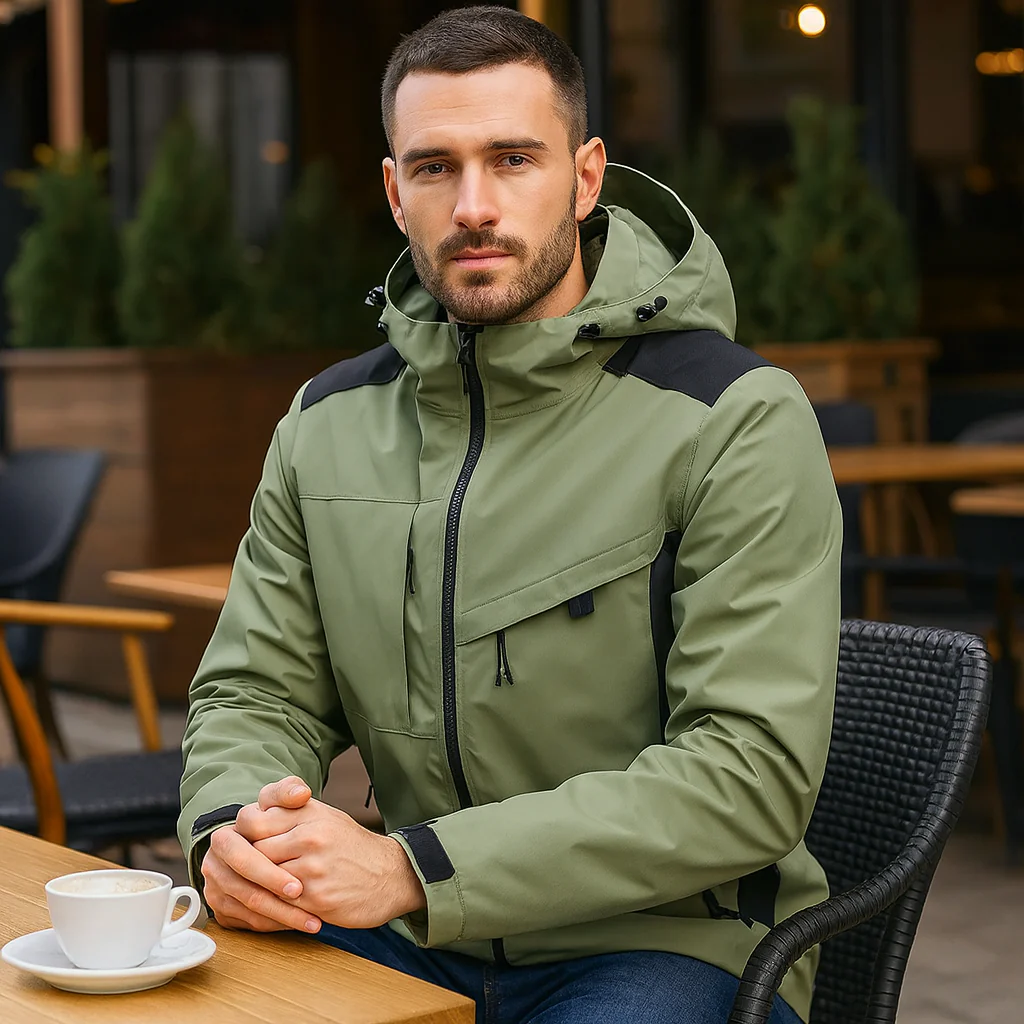 Veste de ski pour homme d'hiver avec capuche et coupe ample - Image 3