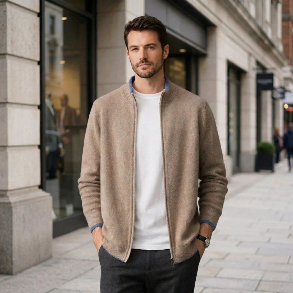Veste en Cachemire Zippée pour Homme | Chaude et Élégante | Douce et Stylée - Image 2
