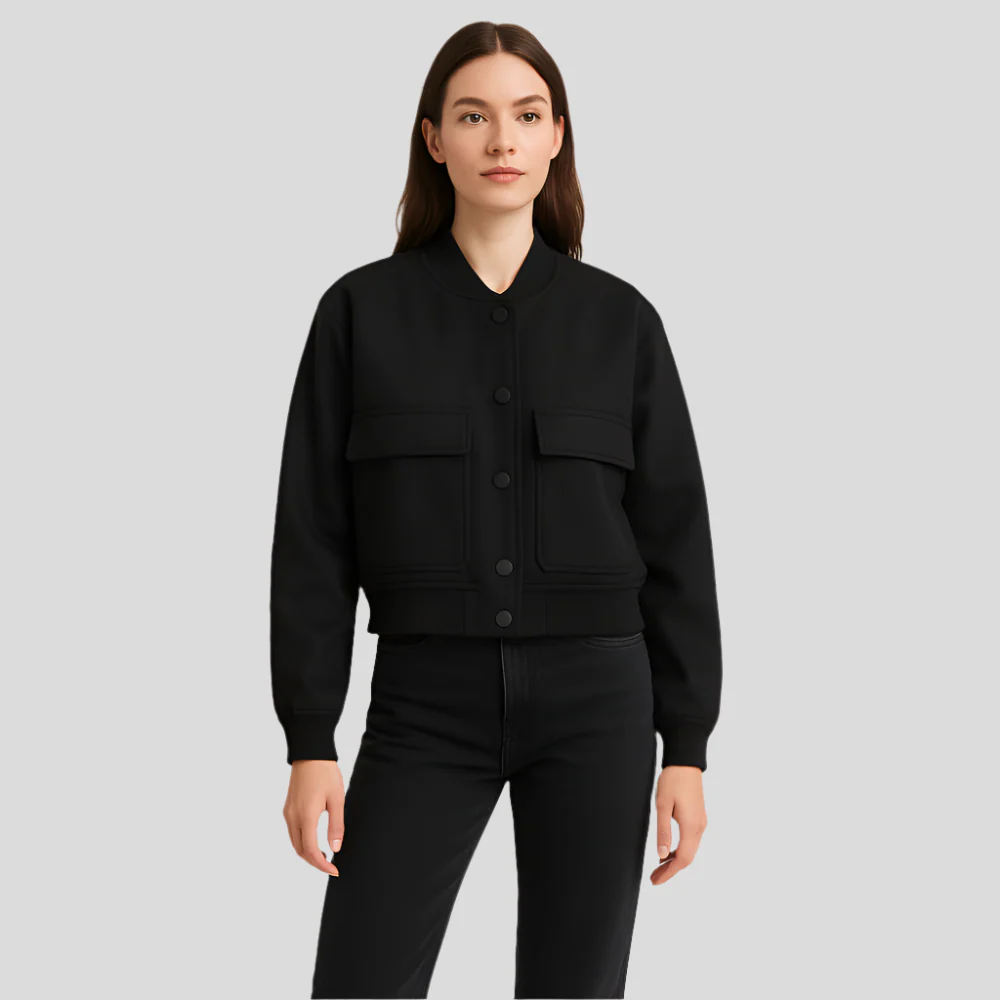 Veste pilote beige douce pour femmes - Style décontracté et confortable - Image 5