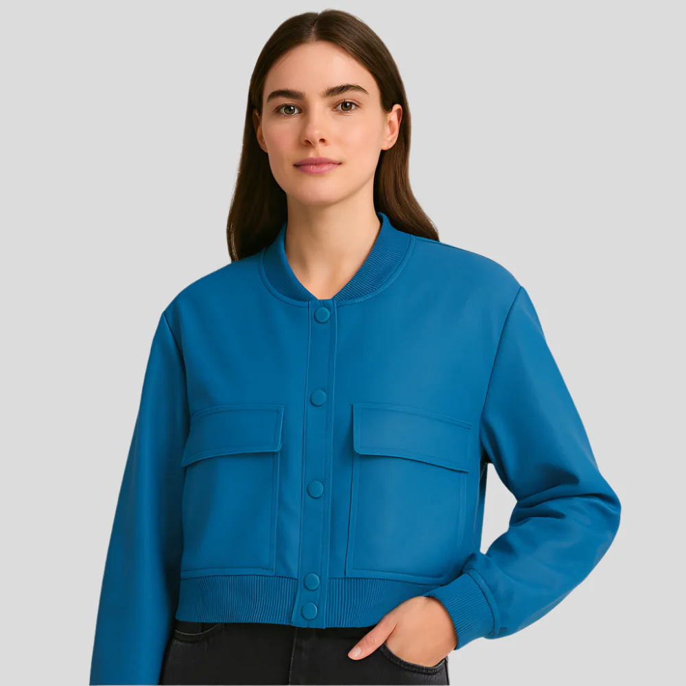 Veste pilote beige douce pour femmes - Style décontracté et confortable - Image 9