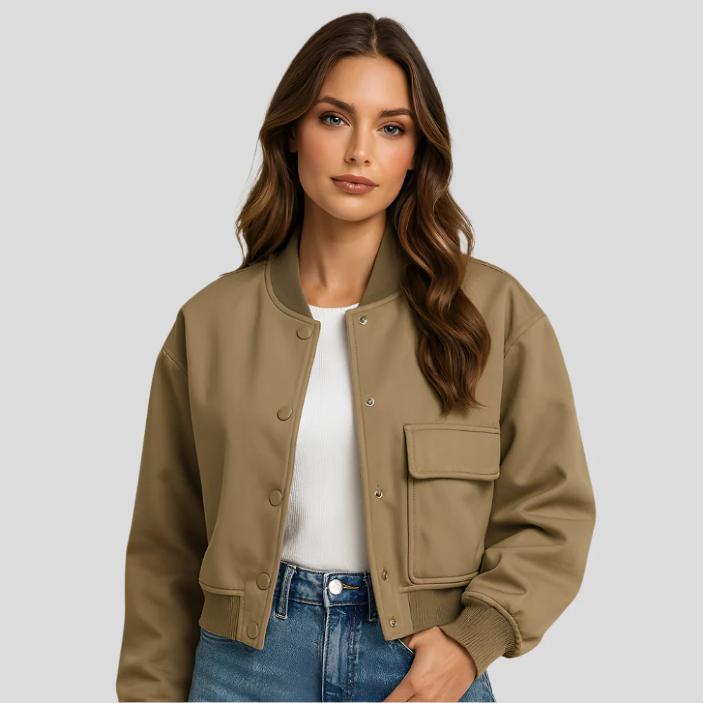 Veste pilote courte pour femmes - poches à rabat - fermeture à boutons-pression - Image 2
