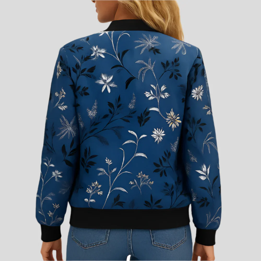 Veste Pilote Fleuri Clotilde – Veste Femme Légère avec Imprimé - Image 4