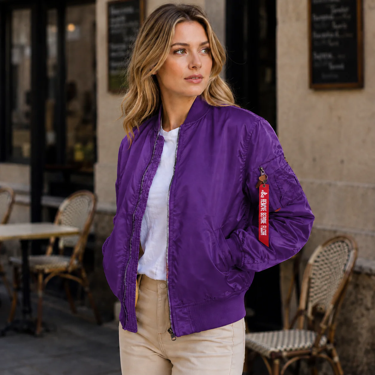 Veste Pilote MA-1 Femme – Style & Confort Intemporel - Image 4