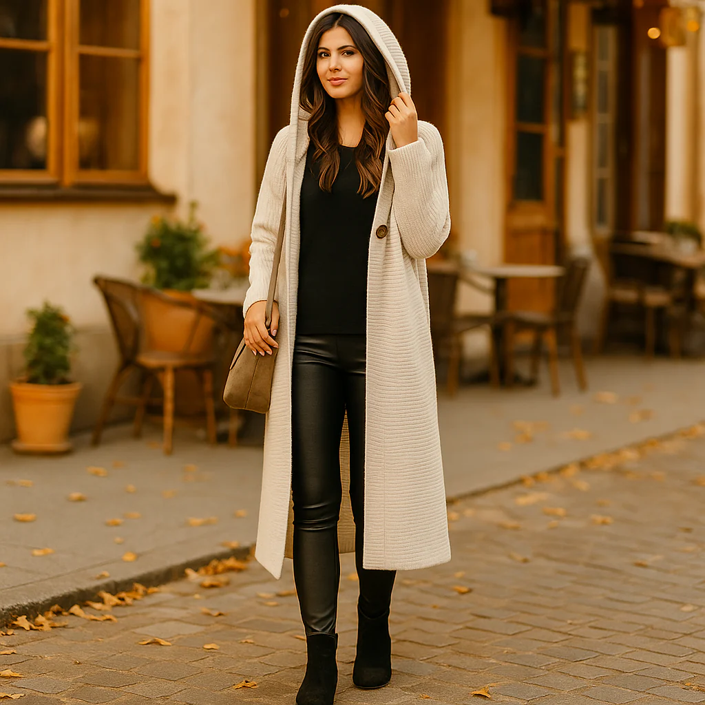 Parisfemme Cardigan Selena - Capuche - Femme - Maille douce - Confort - Image 5