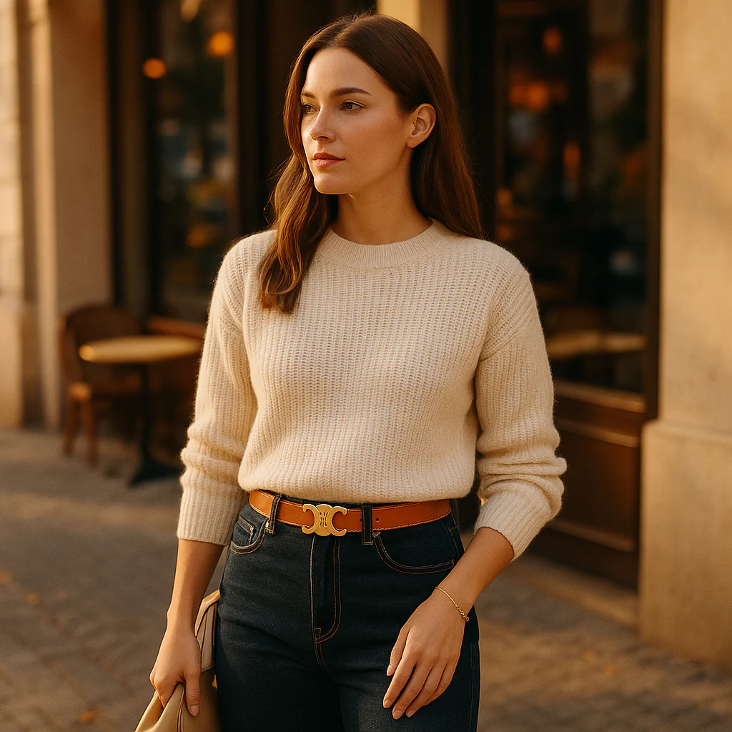 Parisfemme - Ceinture Femme Élégante - Boucle Dorée - Image 2
