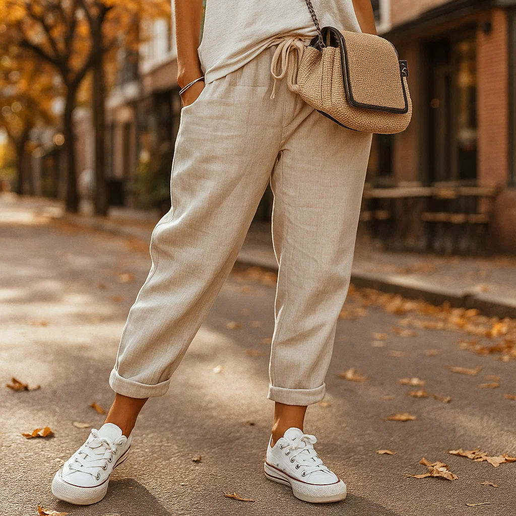 Parisfemme - Pantalons en Lin - Décontractés - Stylés